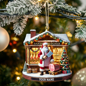 Santa Butcher House Home Decor Christmas Ornament, Personalized Ornament