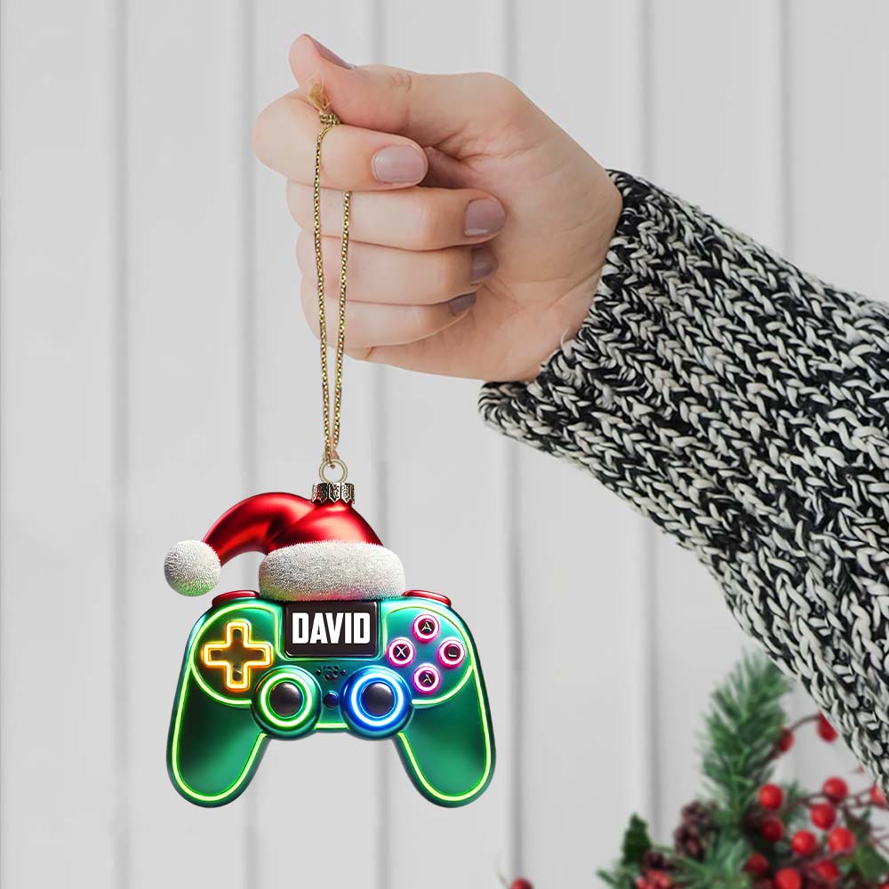 Christmas Gamer Ornament, Personalized Ornament