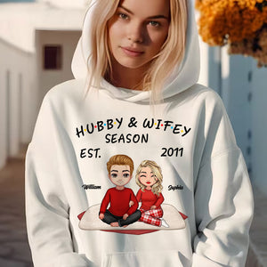 Hubby And Wifey Season - Custom Appearances And Names - Personalized Hoodie - Family Gift