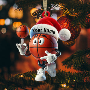 Basketball Playing Christmas Ornament, Personalized Ornament