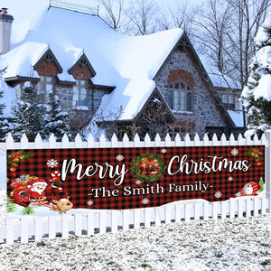 Merry Christmas - Personalized Xmas Door Banner - Home Decoration Gifts, Gift For Family