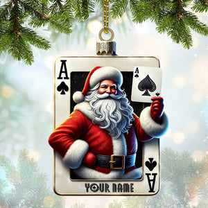 Santa Poker Ornament, Personalized Ornament