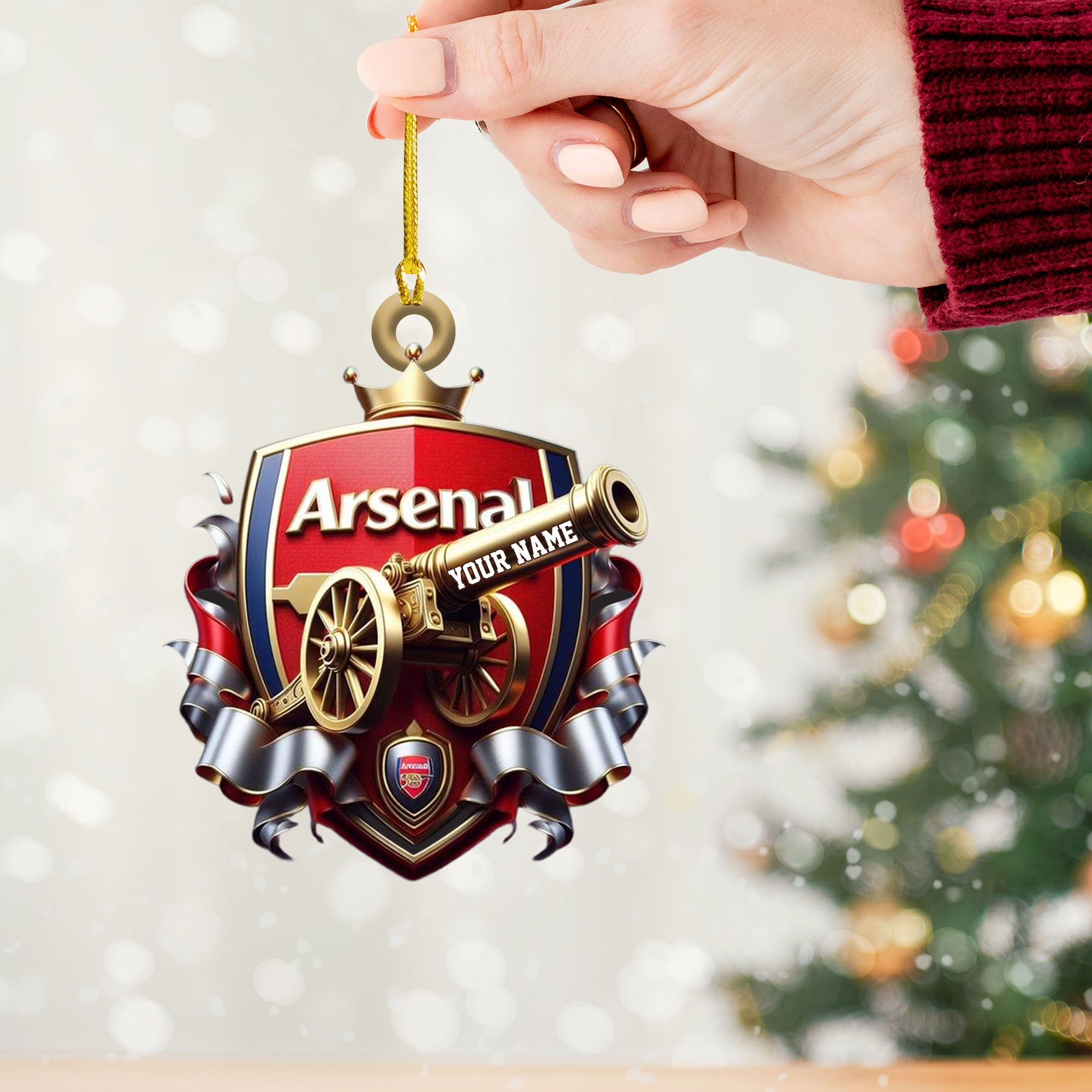 Custom Arsenal FC Lover Ornament, Personalized Ornament