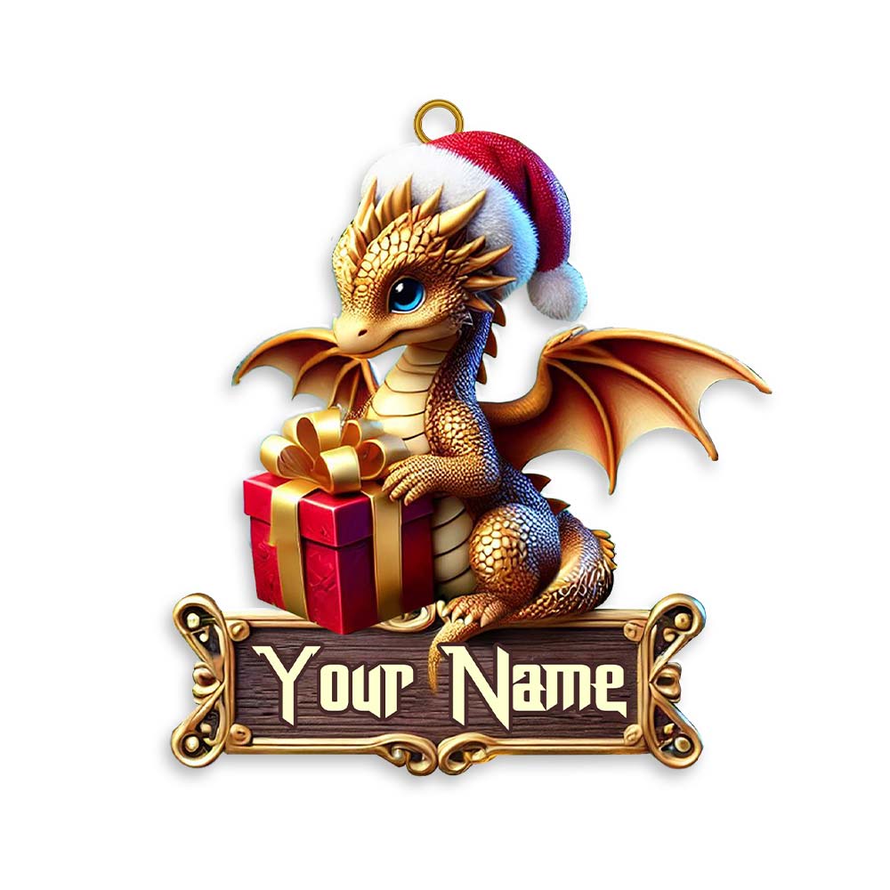 Custom Little Dragon Ornament, Personalized Ornament