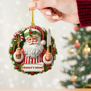 Custom Name Ornament, Christmas Santa Chef