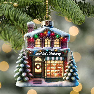 Custom Christmas House Ornament, Personalized Ornament