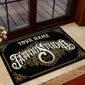 Personalized Tattoo DoorMats, Tatto Studio, Custom Name Welcome DoorMats