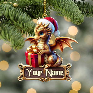 Custom Little Dragon Ornament, Personalized Ornament