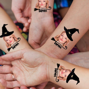 Witch Broom, Custom Photo Temporary Tattoo, Personalized Tattoo, Fake Tattoo