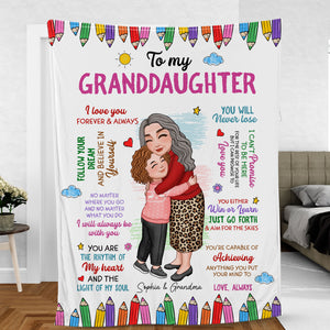 To My Grandkid I Love You Forever And Always - Custom Appearances And Names - Personalized Fleece Blanket