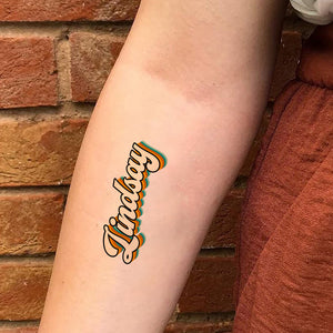 Custom Temporary Tattoo With Personalized Text Name And Text Colors, Fake Tattoo, Gift For Women And Men Adult
