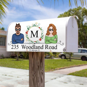 Personalized Mailbox Cover, Man & Woman, Name Letters, Best Gift For Family