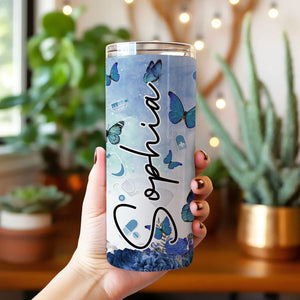 Personalized Nurse Skinny Tumbler, Nurse Butterfly, Gift for Nurse