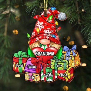 Merry Christmas With Kids - Custom Name - Personalized Custom Shaped Wooden Ornament, Christmas Gift