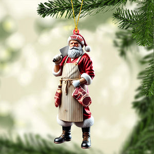 Butcher Santa Home Decor Christmas Ornament, Personalized Ornament