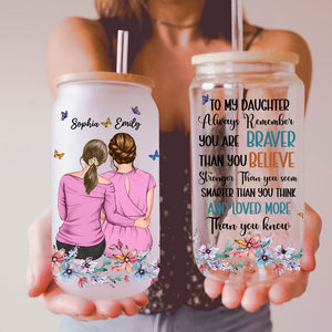 Always Remember You Are Braver - Custom Appearances And Names - Personalized Glass Bottle, Frosted Bottle, Family Gift, Gift For Mother's Day