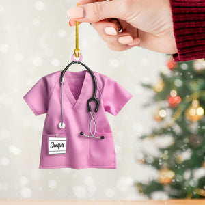 Custom Ornament, Nurse Shirt Shape Ornament, Christmas Decor