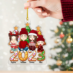 Merry Christmas 2023 Family Members - Personalized Acrylic Ornament - Gift For Family, Xmas Gift