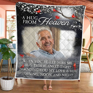 A Hug From Heaven, Custom Photo, Personalized Fleece Blanket