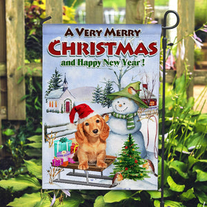 A Very Merry Christmas And Happy New Year - Custom Photo Flag - Christmas Gift, Gift For Pet Lover