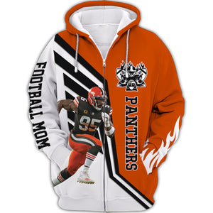 Personalized Hoodie American Football Mascot School Spirit - Custom Name And Photo - Personalized 3D Shirt