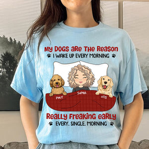 Personalized Pet Shirt - The Reason I Wake Up - Custom Appearance And Text - Personalized T-Shirt - Gift For Pet Lover