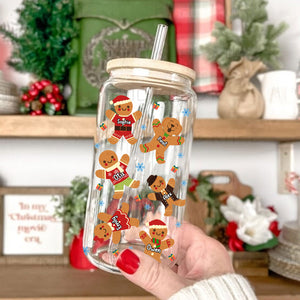 Christmas Gingerbread Cookie  - Custom Christmas Glass Bottle, Frosted Bottle - Gift For Family, Gift For Friends, Christmas Gift