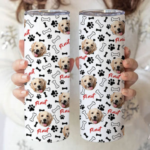 Personalized Photo Skinny Tumbler, Dog Lover, Cat Lover, Gift For Dog Lover