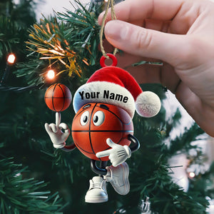 Basketball Playing Christmas Ornament, Personalized Ornament