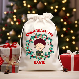 Special Delivery For Christmas Kid - Personalized String Bag, Christmas Gift, Gift For Family