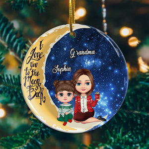 Personalized Ceramic Ornament - Personalized Christmas Keepsake - Kid & Grandma's Love Eternalized, Family Gift