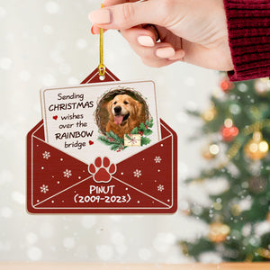 Personalized Dog Memorial Christmas Ornament - Cherished Memories Wooden Ornament - Gift For Pet Lover