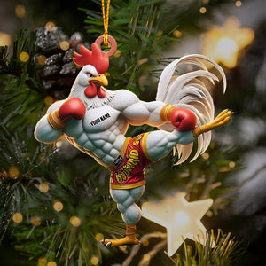 Chicken Muay Thai Christmas Ornament, Personalized Ornament