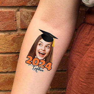 2024 Party, Custom Face Photo And Texts Temporary Tattoo, Personalized Tattoo, Fake Tattoo