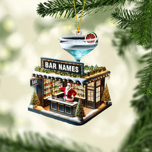 Santa Bar Home Decor Christmas Ornament, Personalized Ornament