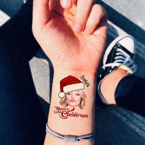 Chistmas Basic, Custom Photo And Text Temporary Tattoo, Personalized Tattoo, Fake Tattoo