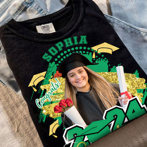 Graduate 2024, Custom Photo And Name Graduation - Gift For Graduation - Personalized T-Shirt