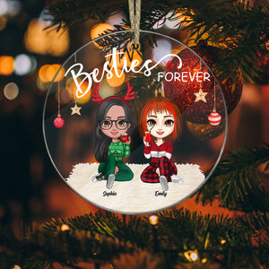 Christmas Besties Forever - Personalized Acrylic Ornament - Gift For Family, Xmas Gift