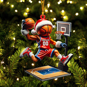 Basketball Player Christmas Ornament, Personalized Ornament