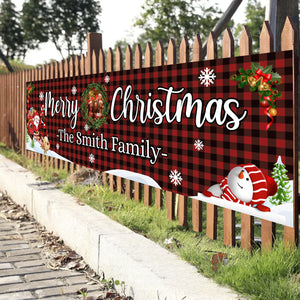 Merry Christmas - Personalized Xmas Door Banner - Home Decoration Gifts, Gift For Family