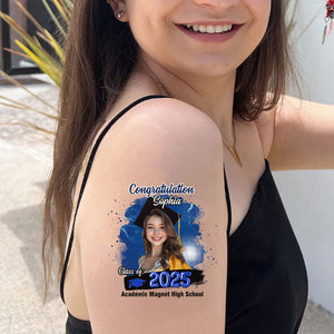 Congrats Class Of 2025 Graduation Tattoo Gift, Custom Temporary Tattoo, Personalized Tattoo, Fake Tattoo