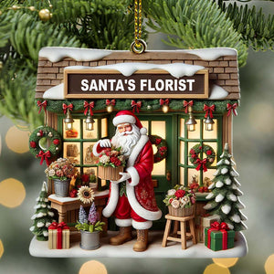 Santa's Florist Christmas Ornament, Personalized Ornament