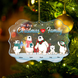 The Joy Of Christmas Is Family - Custom Appearances And Names Christmas Gift - Personalized Acrylic Ornament