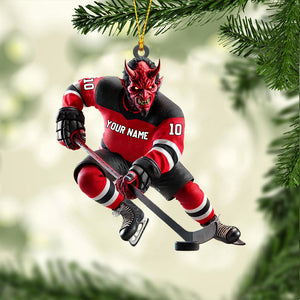 New Jersey Devils Hockey Christmas Ornament, Personalized Ornament