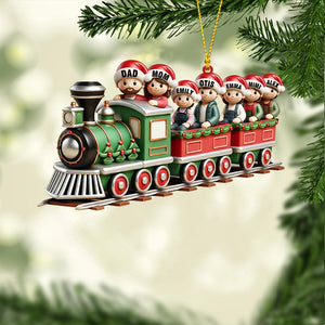 Family Train Home Decor Christmas Ornament, Personalized Ornament