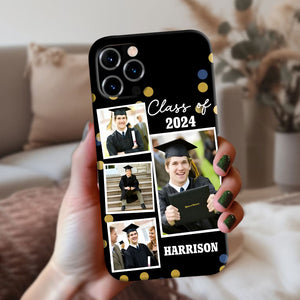 Class Of 2024, Custom 4 Photos And Name Graduation Phone Case - Personalized Phone Case, Graduation Gift