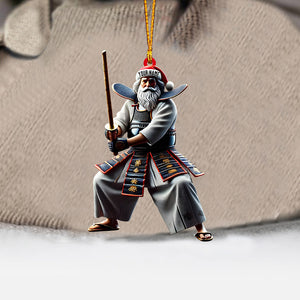 Santa Samurai Home Decor Christmas Ornament, Personalized Ornament