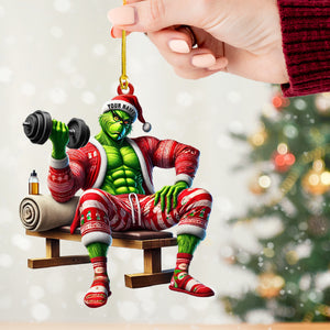 ELF Dumbbell Lift Home Decor Christmas Ornament, Personalized Ornament