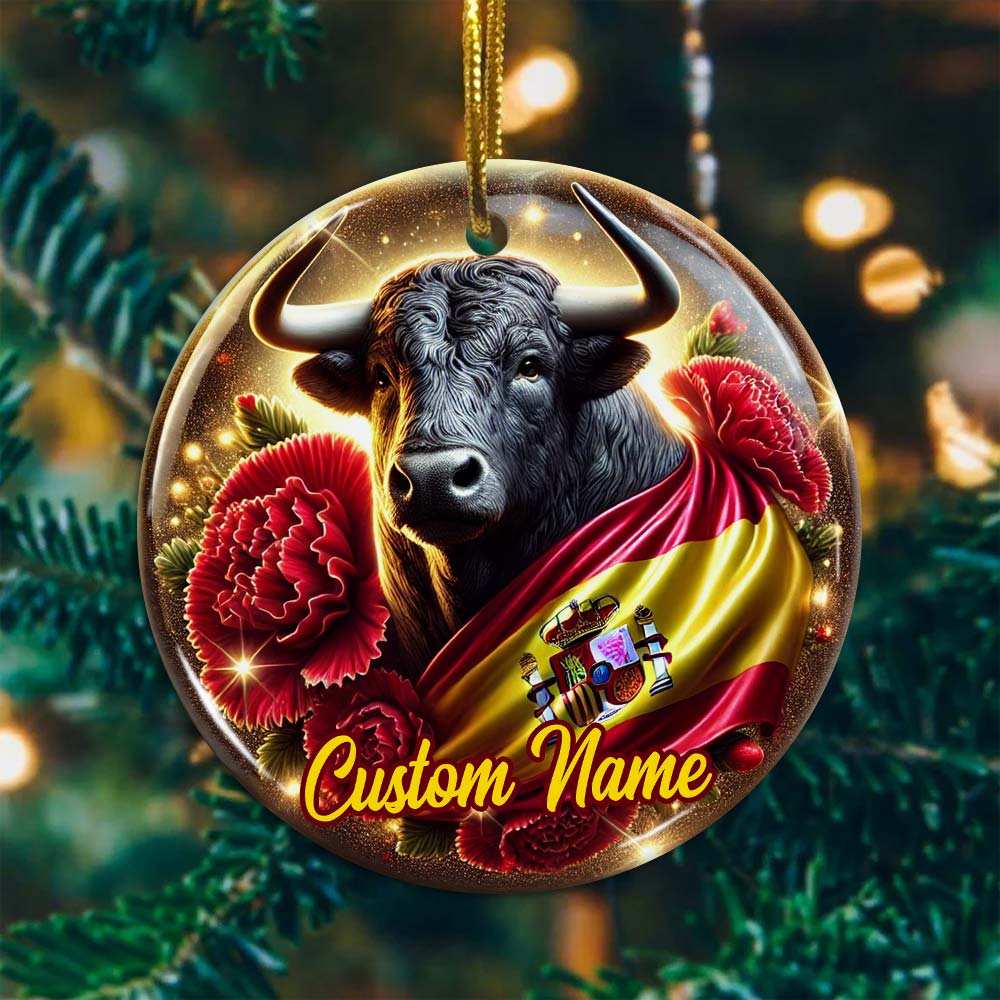 Custom Name Spain Ornament, Christmas Gift for Spain Lover