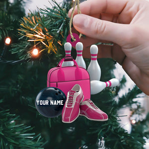 Bowling Set Christmas Ornament, Personalized Ornament